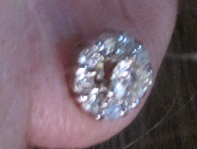 xxM1299M 14k white gold Halo 1,25 ct Diamond earrings Taskt-Valuation N. Kr. 25000